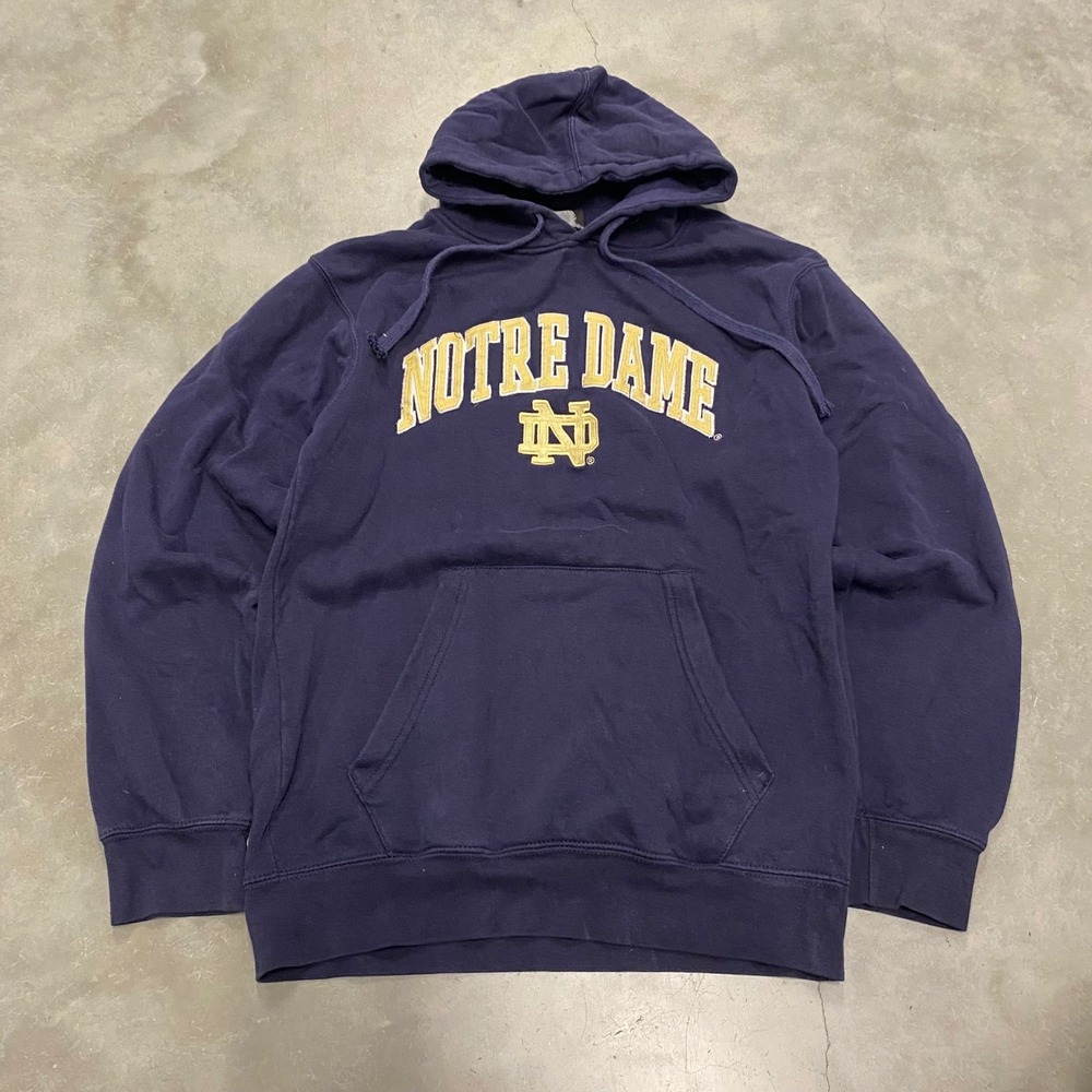 Genuine Stuff Notre Dame Fighting Irish Hoodie Navy Blue Embroidered Mens XL
